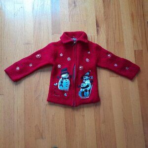 Eagle's Eye Red felted wool sweater size 4T